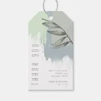 Paint Strokes Greenery Thank You Green/Blue ID818 Gift Tags