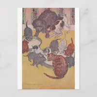 The Dogs and Cats Eat in the House Postcard