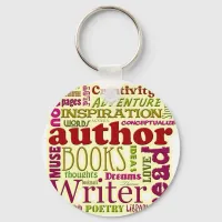 All About Authors red Keychain