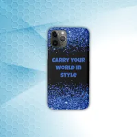 Blue Glitter on Black - simple | iPhone 11 Pro Case