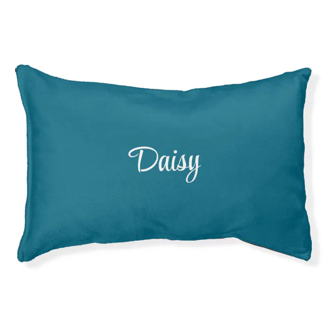 Turquoise Blue Personalized Name Dog Bed