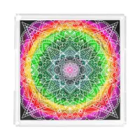 Color burst Rainbow Prism Mandala    Acrylic Tray