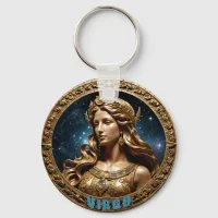 Virgo astrology sign keychain