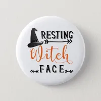 resting witch face pinback button