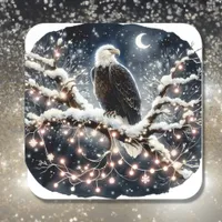 Festive Christmas Eagle Square Sticker