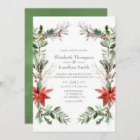 Evergreen - Wintertide Woodland Christmas Wedding Invitation