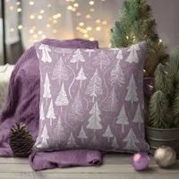 Purple Christmas Pattern#6 ID1009 Throw Pillow