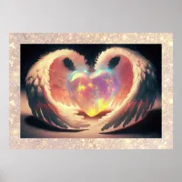 *~*~ Crystal Opal Heart Angel Wings AP78 Poster