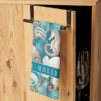 Coastal Christmas Bold Seahorse Pattern#4 ID1009 Kitchen Towel