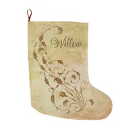 Elegant, Vintage, Victorian Steampunk Personalized Large Christmas Stocking