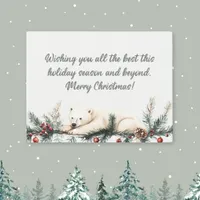 Merry Christmas Polar Bear Postcard