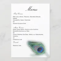 peacock wedding menu