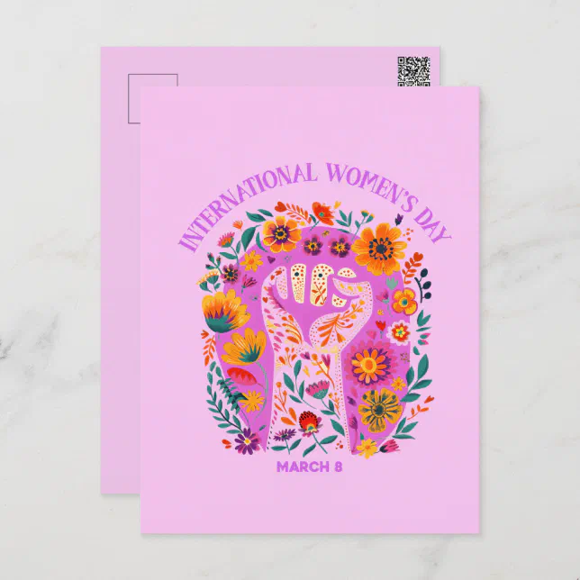 Powerful Fist International Women's Day  Postcard