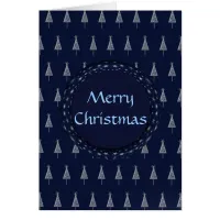 Elegant Blue Christmas Trees and Stars