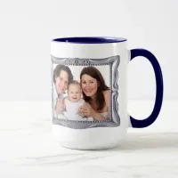 Fancy Silver Frame Add Photo Here Mug