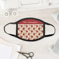 Cute Red Apples Teacher School Pattern Face Mask