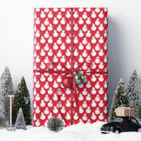 Cute Red Christmas Snowmen Wrapping Paper