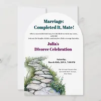 Funny Divorce Freedom Cheers to New Beginnings Invitation