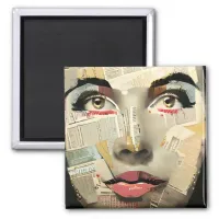 Artsy Unique Digital Art | Pretty Lady Abstract Magnet
