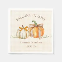 Fall-ing in Love Autumn Engagement Party & Wedding Napkins