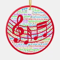 Christmas Lyric  Ceramic Ornament