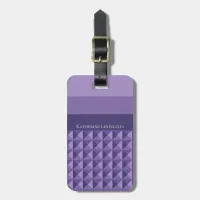 Purple Geometric Pattern with Gradient Stripes Luggage Tag