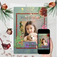Cute Girl Photo  Holiday Card