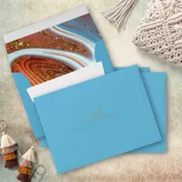 Abstract Glitter Strata Wedding Sky Blue ID903  Envelope