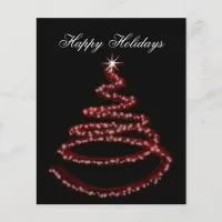 Budget Red Christmas Tree Business Holiday Card