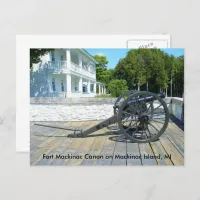Fort Mackinac Canon at Mackinac Island Postcard