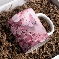 Pastel Pink Butterfly 3D Artistry Coffee Mug