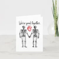 Skeletons Holding Hands Valentine Holiday Card