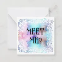 *~*  MEET ME?  Relationship AP63 Flat Note Card