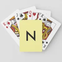 Stylish Minimalist Elegant Aesthetic Monogrammed Poker Cards