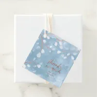 Watercolor Snowdrops Thank You Dusty Blue ID726 Favor Tags