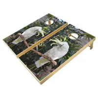 Funny Sulfur-Crested Cockatoo Parrot Bird Waves Cornhole Set