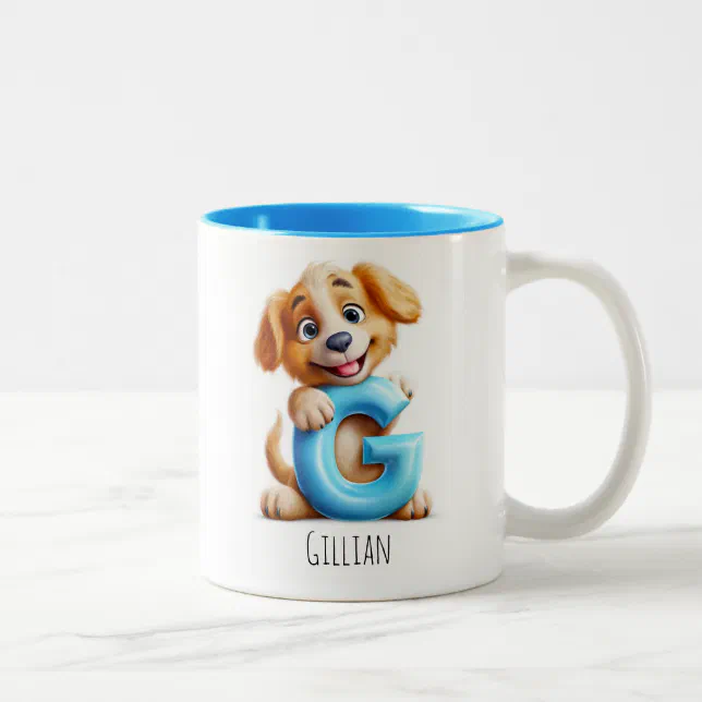 Letter G Dog Alphabet Monogram Coffee Mug