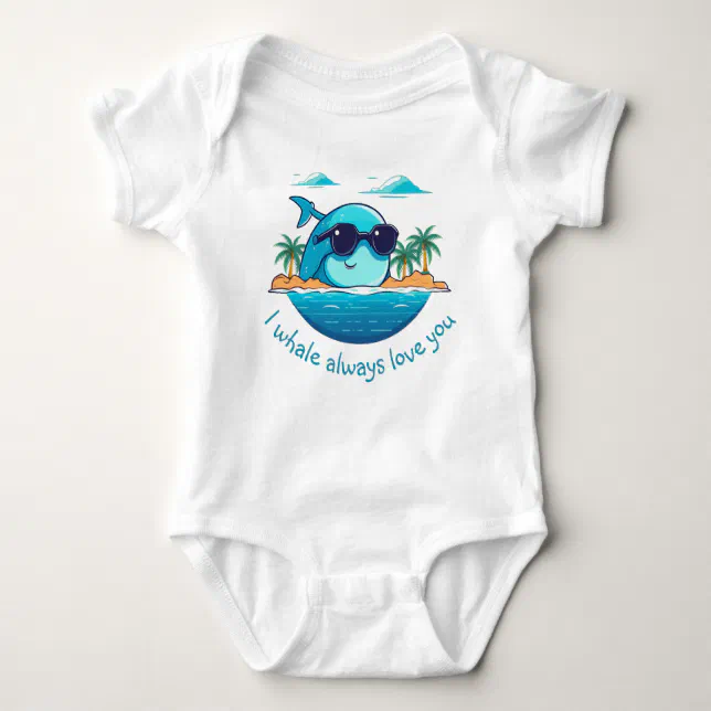 Sea Adventure | Cute Whale with Sunglasses Baby Bodysuit