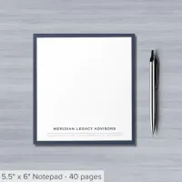 Navy Blue and Gray Business Notepad