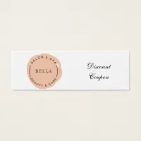 Minimal Modern Coral Salon and Spa Discount Card