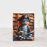 Pirate Cat Coffee blank iniside all Occasions  Card