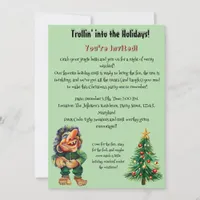 Cheeky Christmas Troll and Tree Delight  Invitation