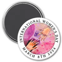 International Women's Day 8th March 2024 Pink Art Magnet