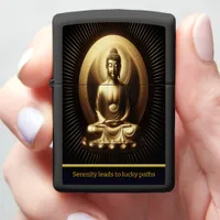 Tranquil Golden Buddha in meditation Zippo Lighter