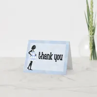 Cute Blue Mother-to-Be New Baby Thank You Card