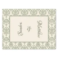 Green Damask Tissue Paper