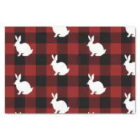 Lumberjack Red Buffalo Plaid Rabbit Pattern Holid Tissue Paper