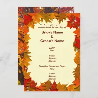 Autumn Leaves of Yellow and Orange Wedding Invite