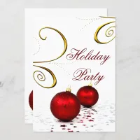 festive red ornament Holiday Party Invitations