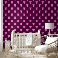 Sweet Baby Girl Pink Fashion Deep Purple Nursery Wallpaper